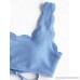 ZAFUL Women's Scalloped Textured Tank High Waisted Swimsuit Two Piece Bikini Set Sky Blue B07PKX7GVH